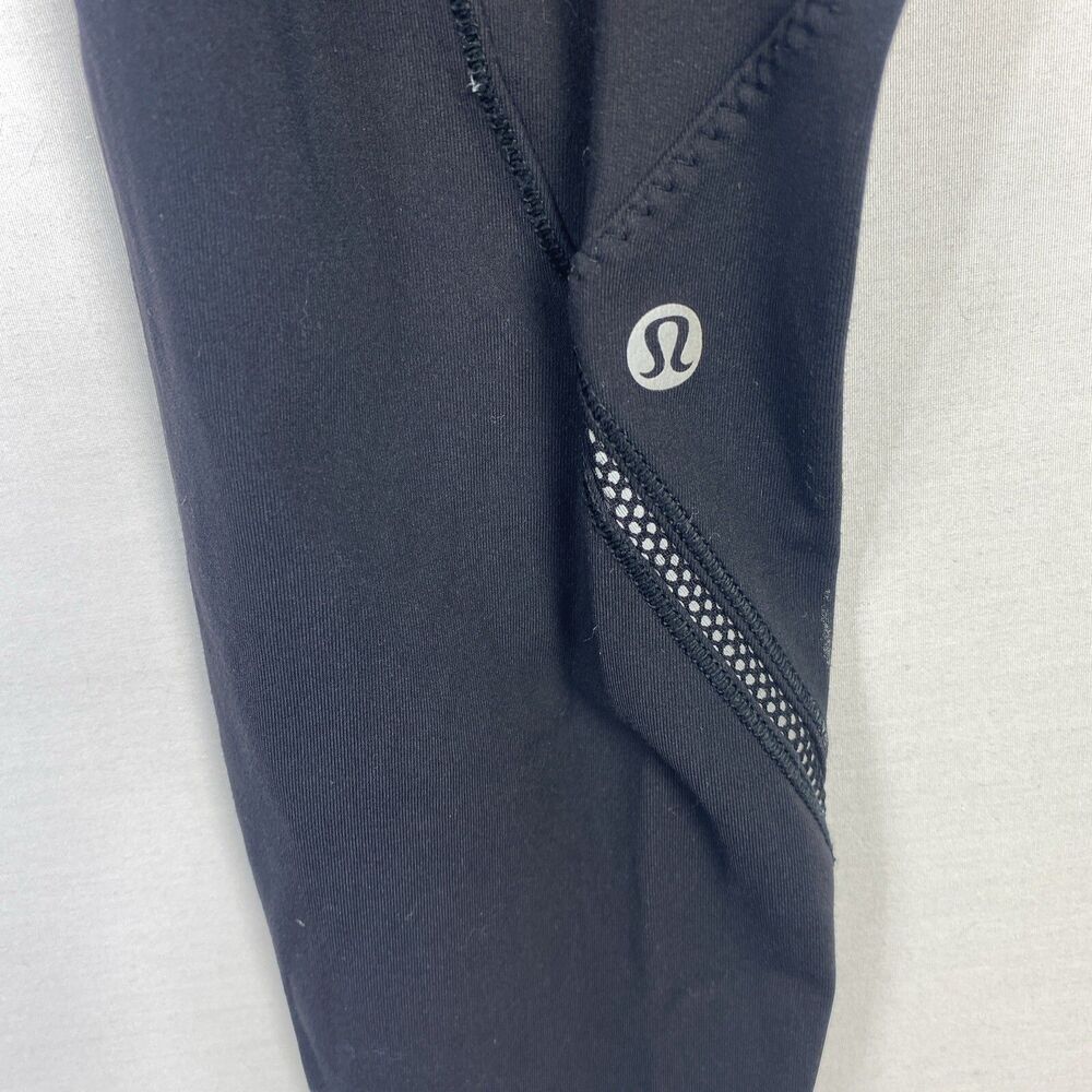 Lululemon Run Fast Free Crop Leggings Size 4 Womens Black Stretch Yoga Pants